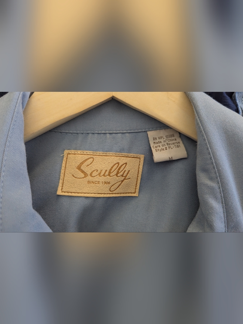 Scully Powder Blue Western Shirt with Floral Embroidery - Picture 7 of 7